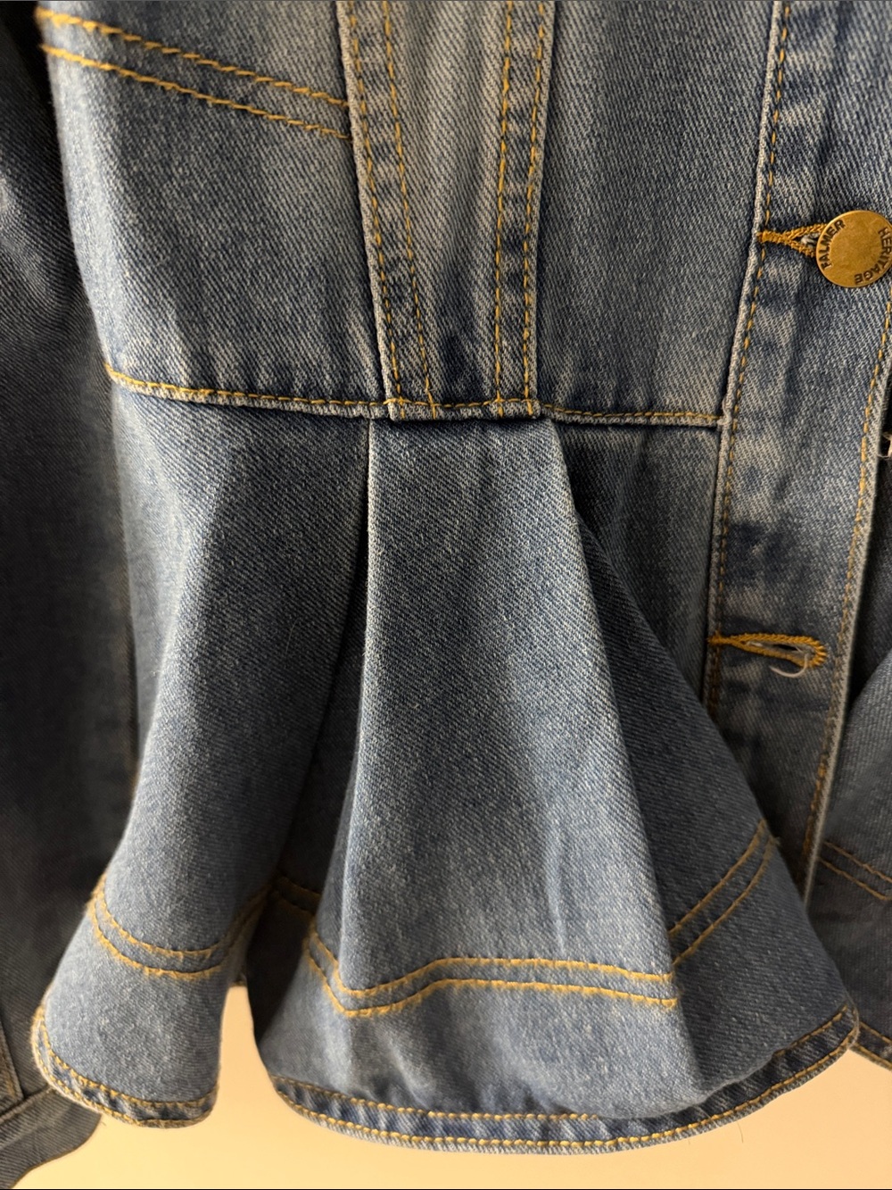 Seed Heritage? (No brand) Pleated Peplum Denim Jacket size XL - Picture 2 of 6